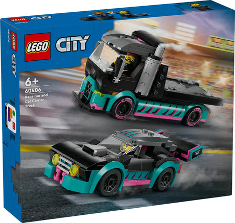 LEGO CITY RACE CAR AND CAR CARRIER TRUCK 60406 AGE: 6+