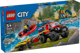 LEGO CITY 4X4 FIRE TRUCK WITH RESCUE BOAT 60412 AGE: 5+
