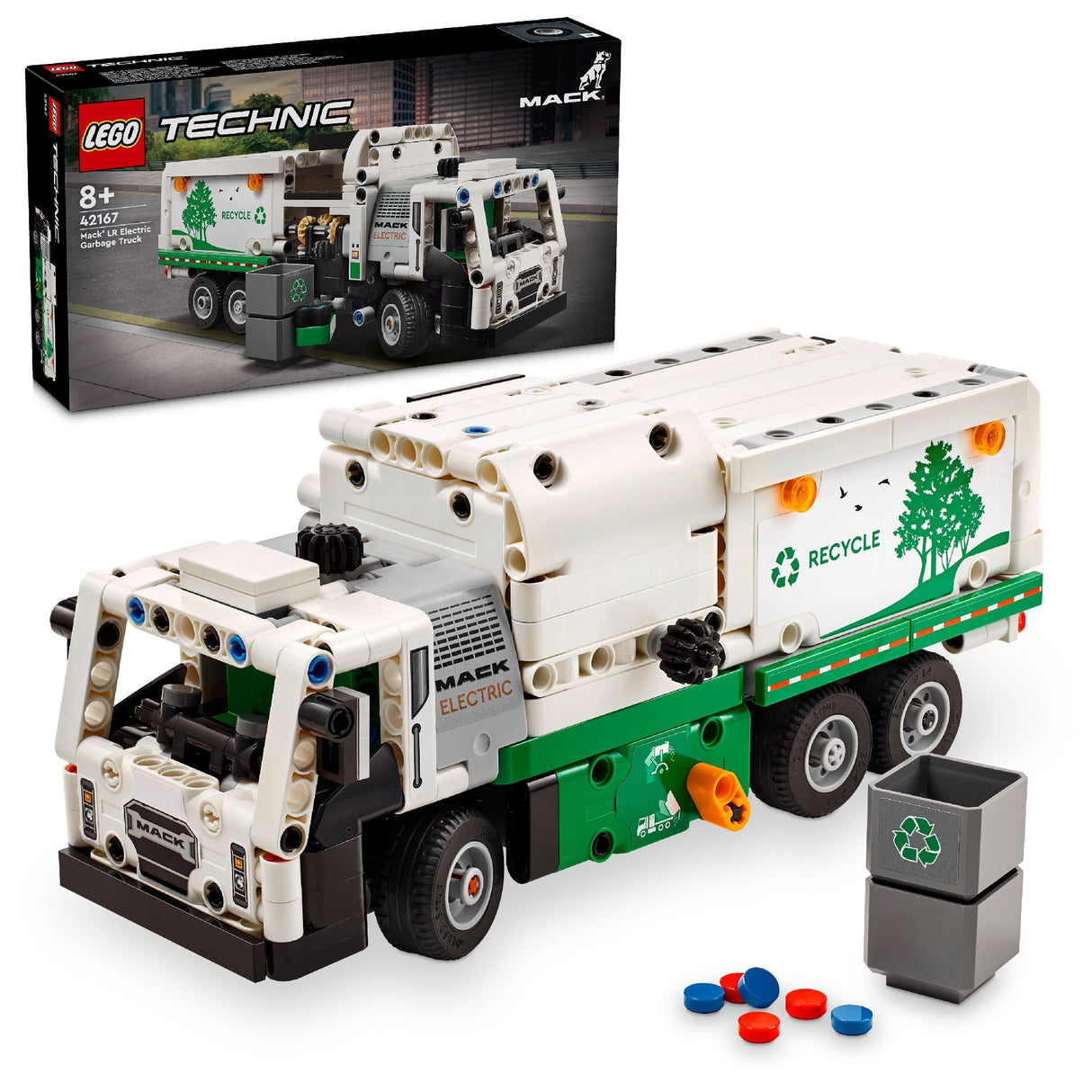 LEGO TECHNIC MACK LR ELECTRIC GARBAGE TRUCK 42167 AGE: 8+
