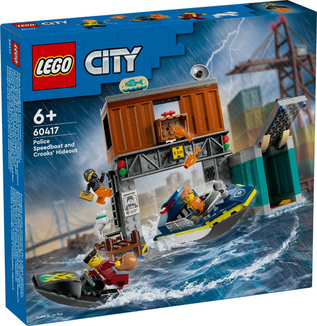 LEGO CITY POLICE SPEED BOAT AND CROOKS HIDEOUT 60417 AGE: 6+
