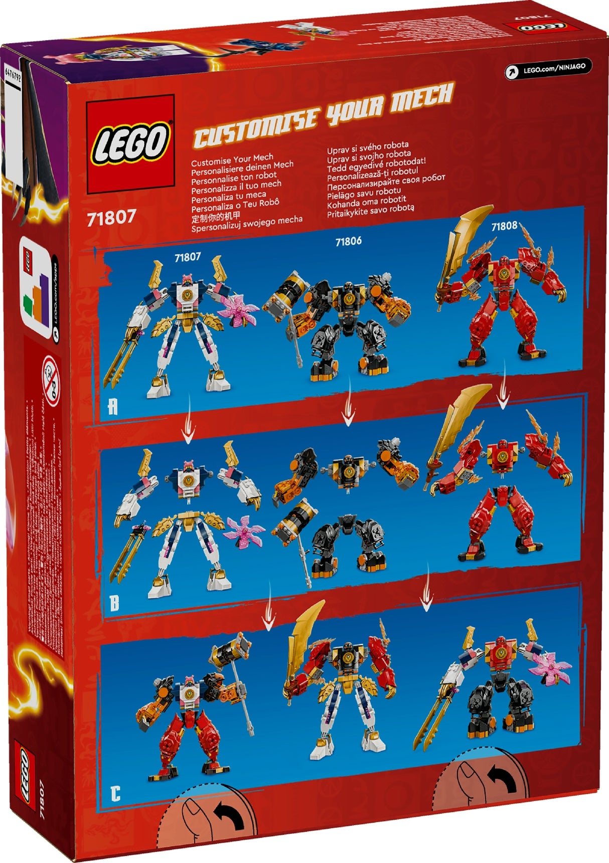 LEGO NINJAGO SORA'S ELEMENTAL TECH MECH 71807 AGE: 7+