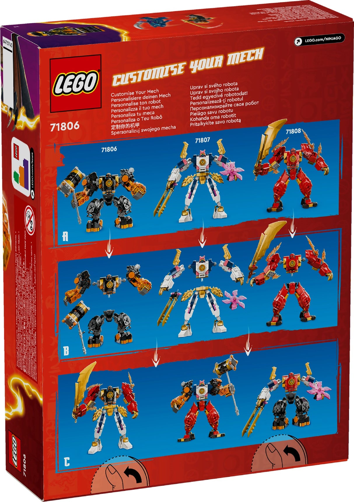 LEGO NINJAGO COLE'S ELEMENTAL EARTH MECH 71806 AGE: 7+ 2