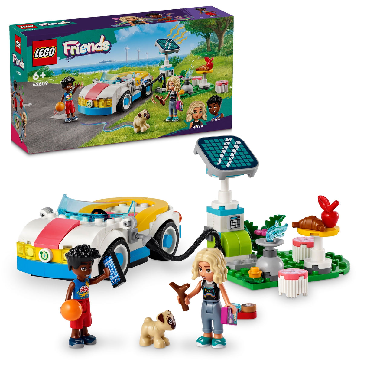 LEGO FRIENDS ELECTRIC CAR AND CHARGER 42609 AGE: 6+