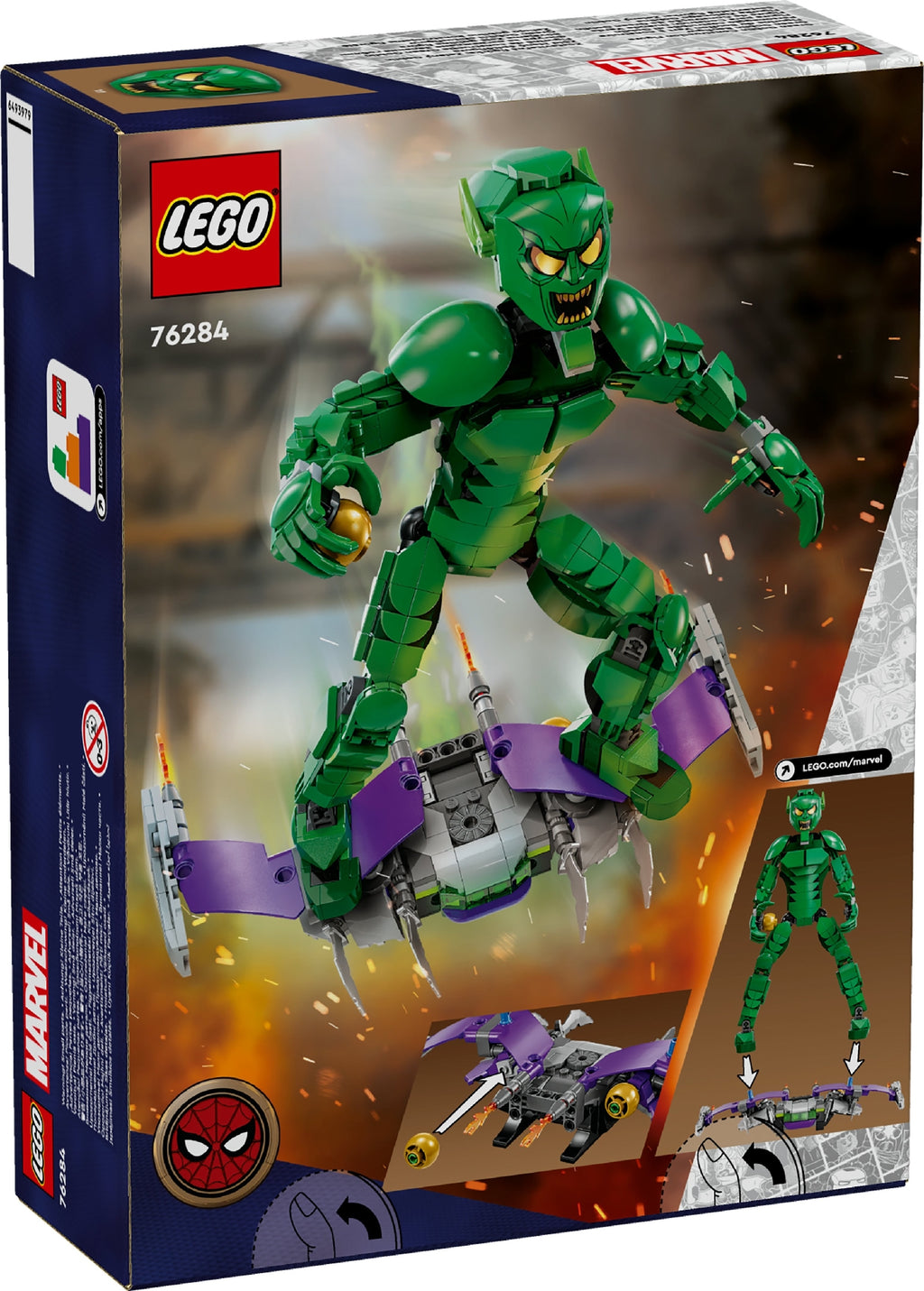 LEGO MARVEL GREEN GOBLIN CONSTRUCTION FIGURE 76284 AGE: 8+