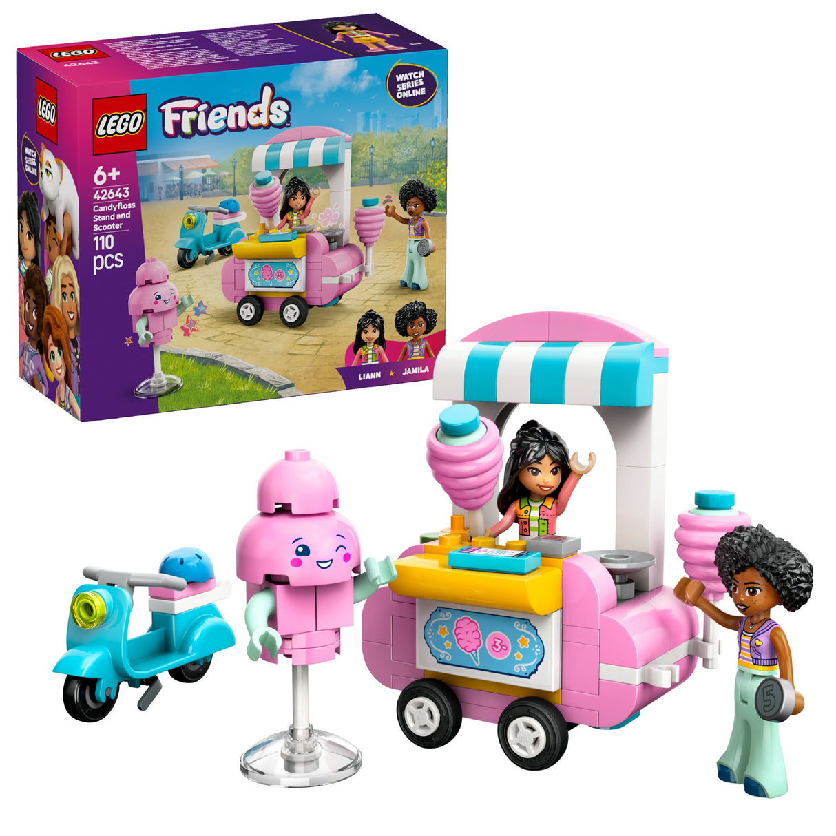 LEGO FRIENDS COTTON CANDY STAND AND SCOOTER 42643 AGE: 6+