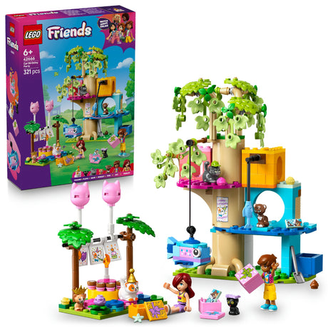 LEGO  Friends Cat Birthday Party & Tree House 42666 Age: 6+