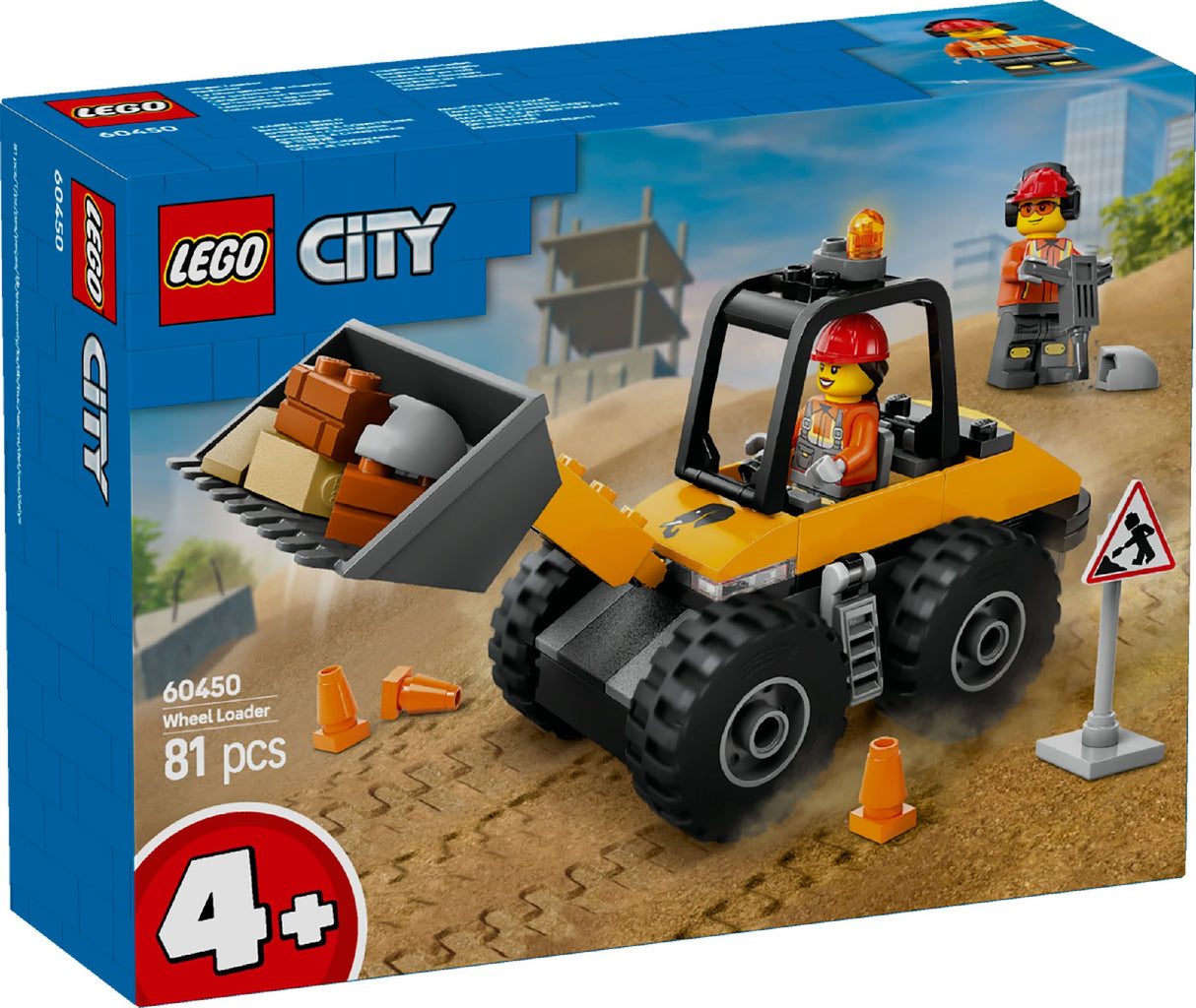 LEGO CITY 60450 YELLOW CONSTRUCTION WHEEL LOADER AGE: 4+