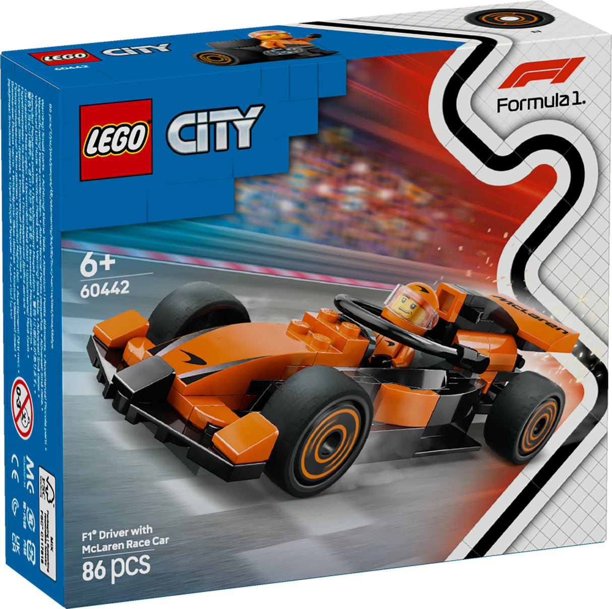 LEGO CITY F1 DRIVER WITH MCLAREN RACE CAR 60442 AGE: 6+