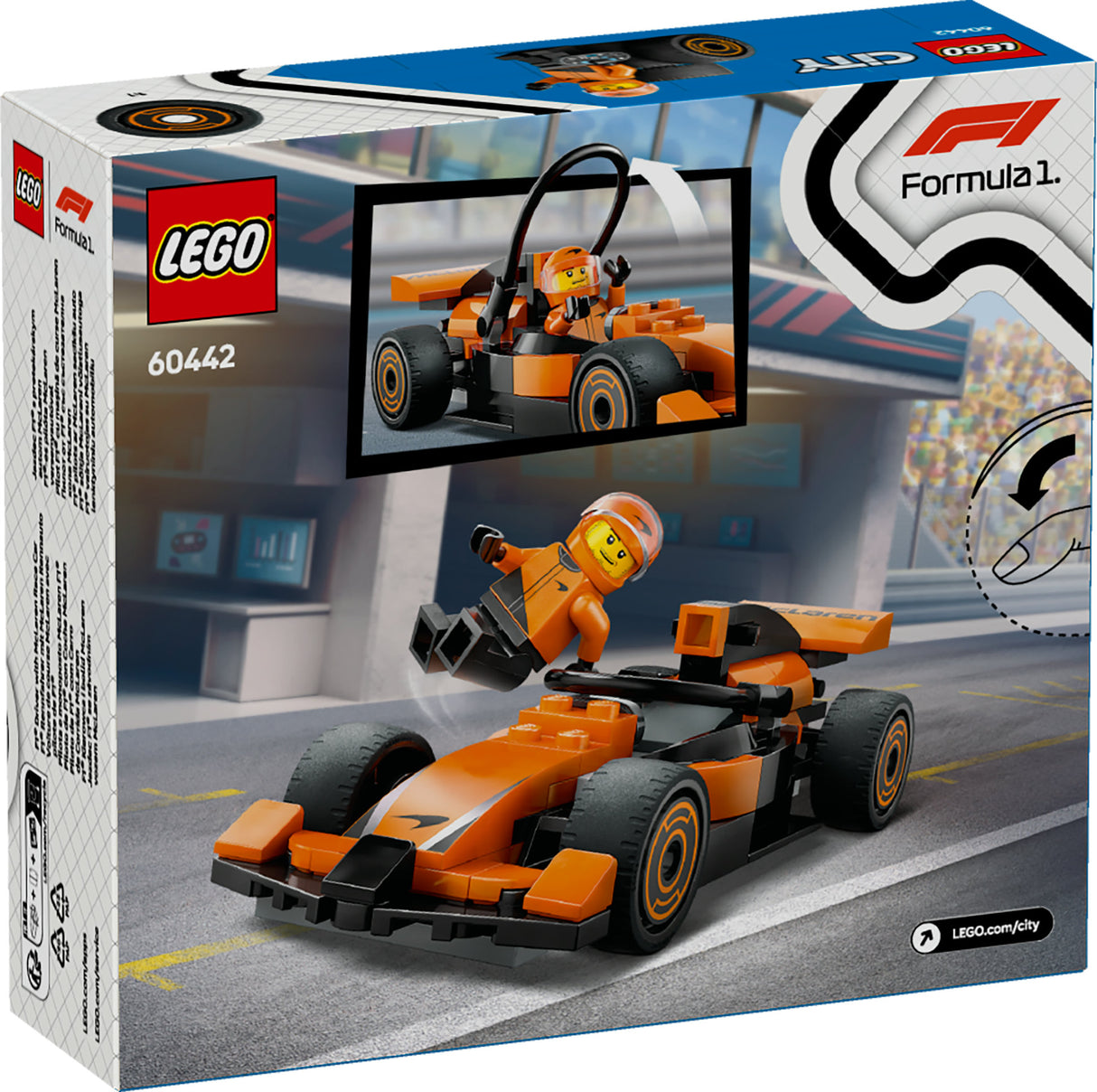 LEGO CITY F1 DRIVER WITH MCLAREN RACE CAR 60442 AGE: 6+