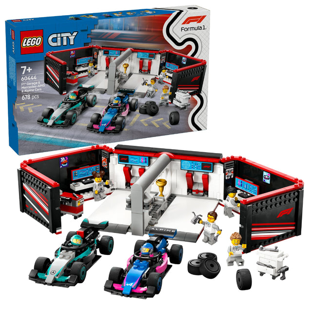 LEGO CITY F1 GARAGE & MERCEDES - AMG & ALPINE CARS 60444 AGE: 7+