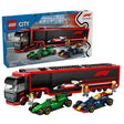 LEGO CITY F1 TRUCK WITH RB20 & AMR24 F1 CARS 60445 AGE: 7+