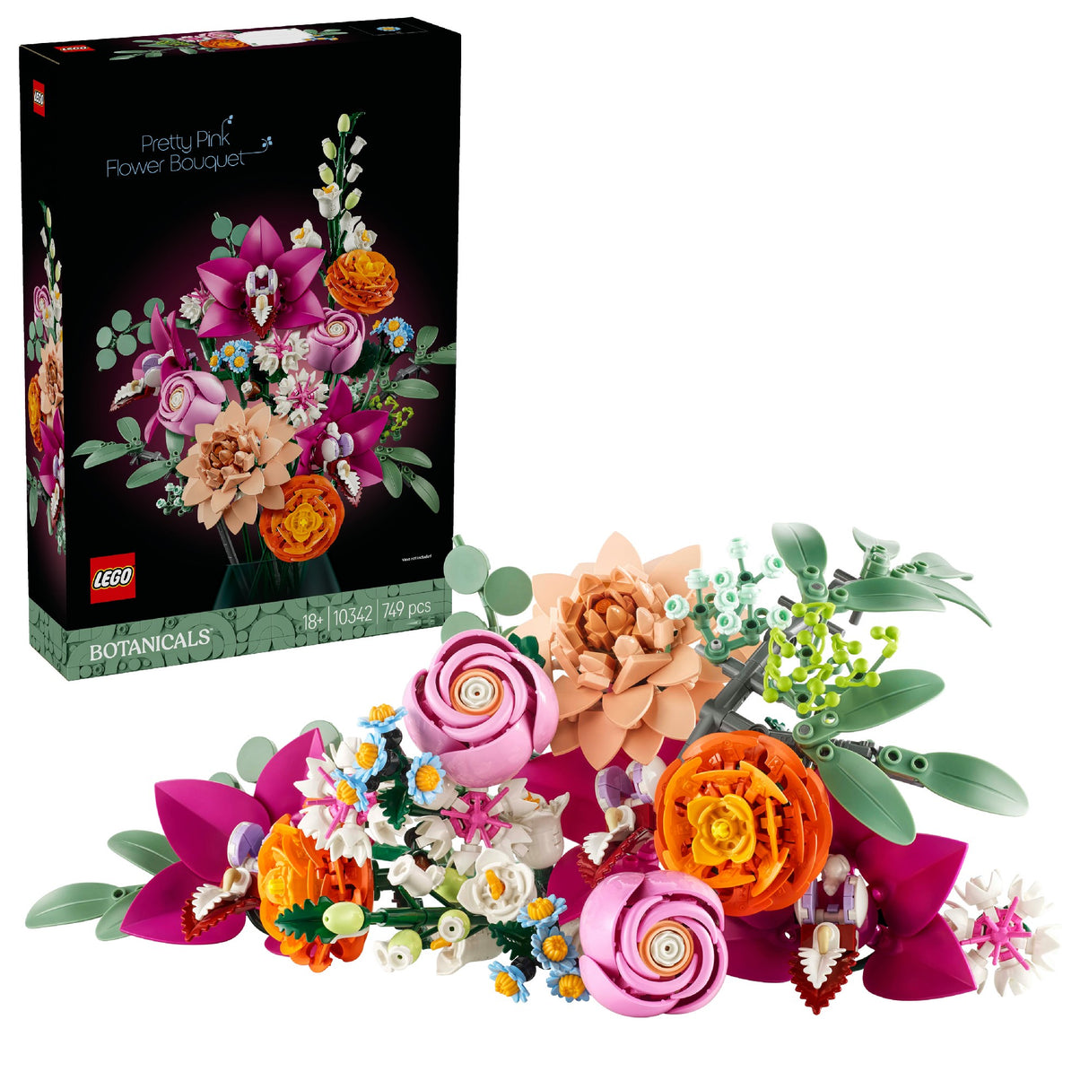 LEGO BOTANICALS PRETTY PINK FLOWER BOUGUET 10342 AGE: 18+