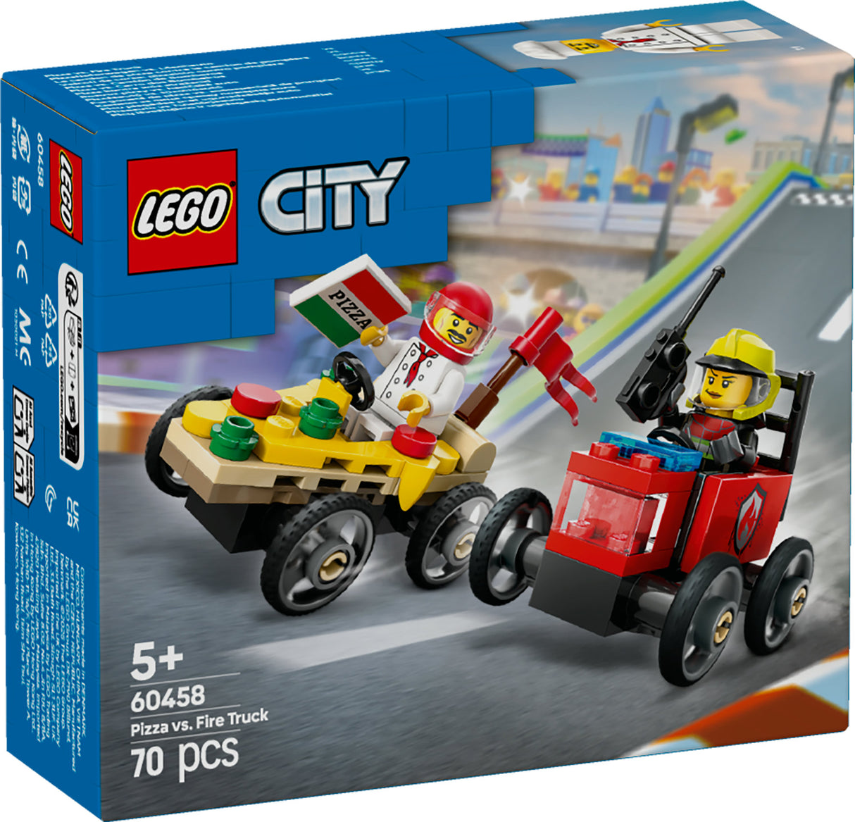 LEGO CITY PIZZA VS. FIRE TRUCK RACE CAR PACK 60458 AGE: 5+