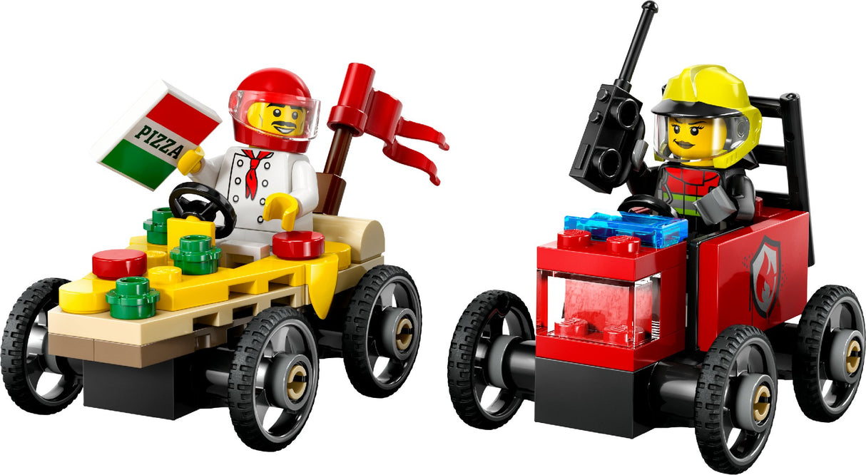 LEGO CITY PIZZA VS. FIRE TRUCK RACE CAR PACK 60458 AGE: 5+