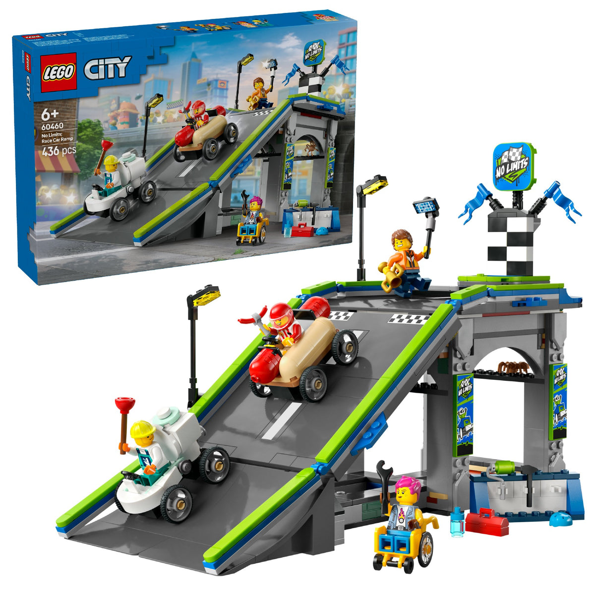 LEGO CITY 60460 NO LIMITS: RACE CAR RAMP TRACK AGE: AGE: 6+