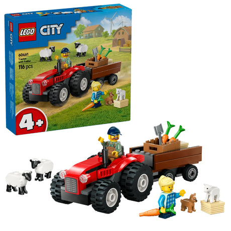 LEGO CITY RED FARM TRACTOR WITH TRAILER & SHEEP AGE: 4+