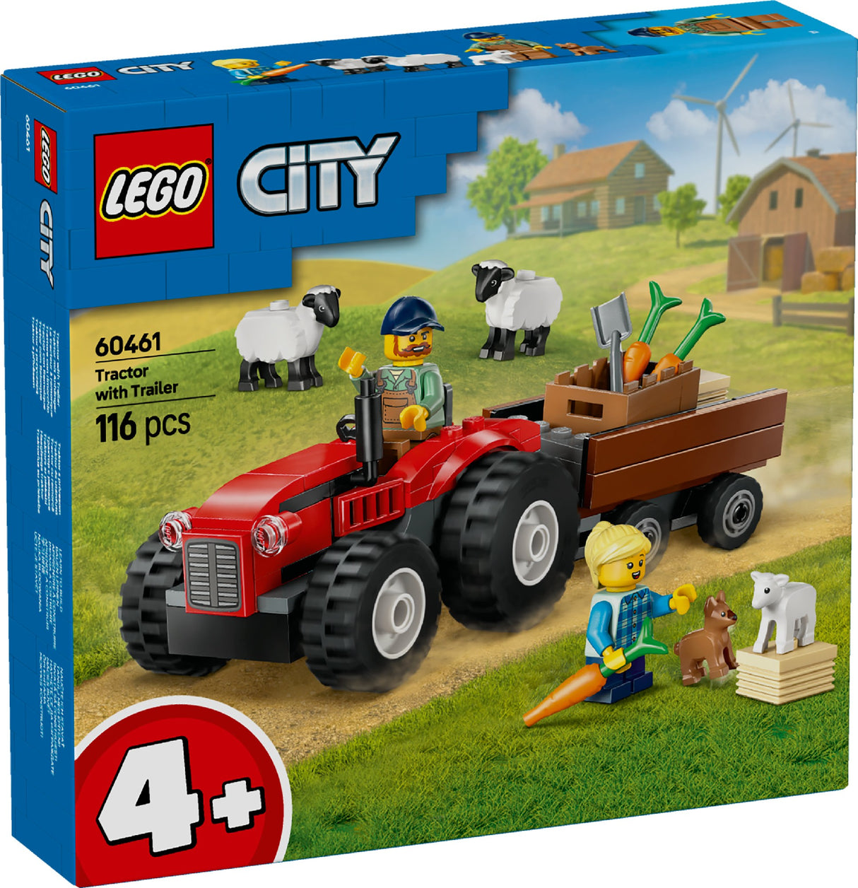 LEGO CITY RED FARM TRACTOR WITH TRAILER & SHEEP AGE: 4+