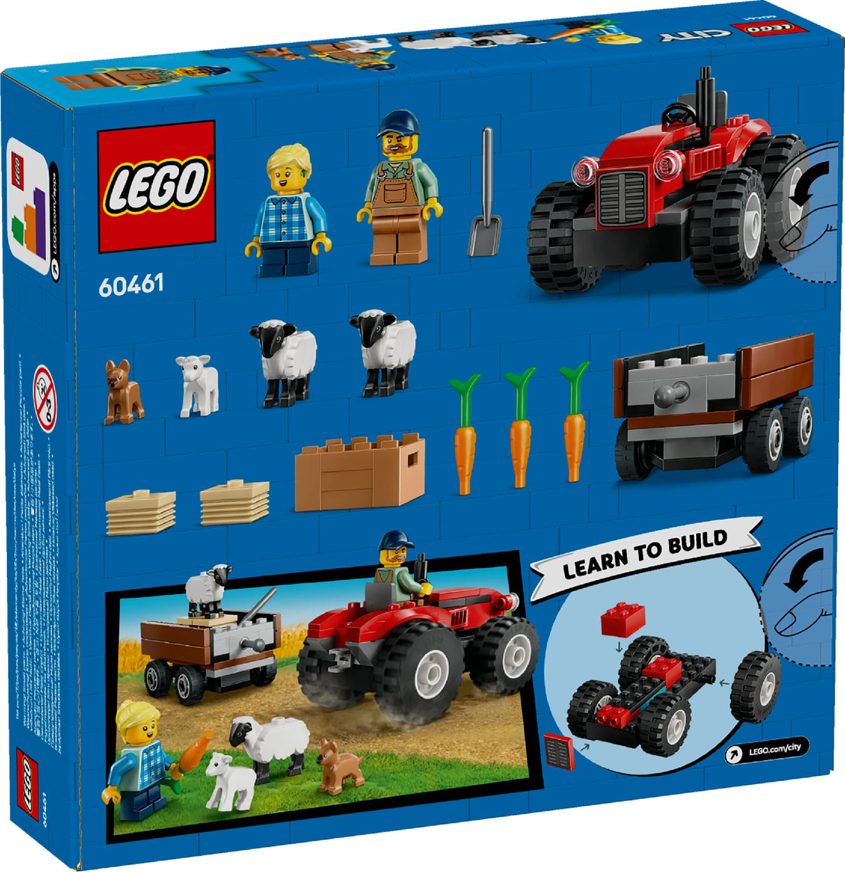 LEGO CITY RED FARM TRACTOR WITH TRAILER & SHEEP AGE: 4+