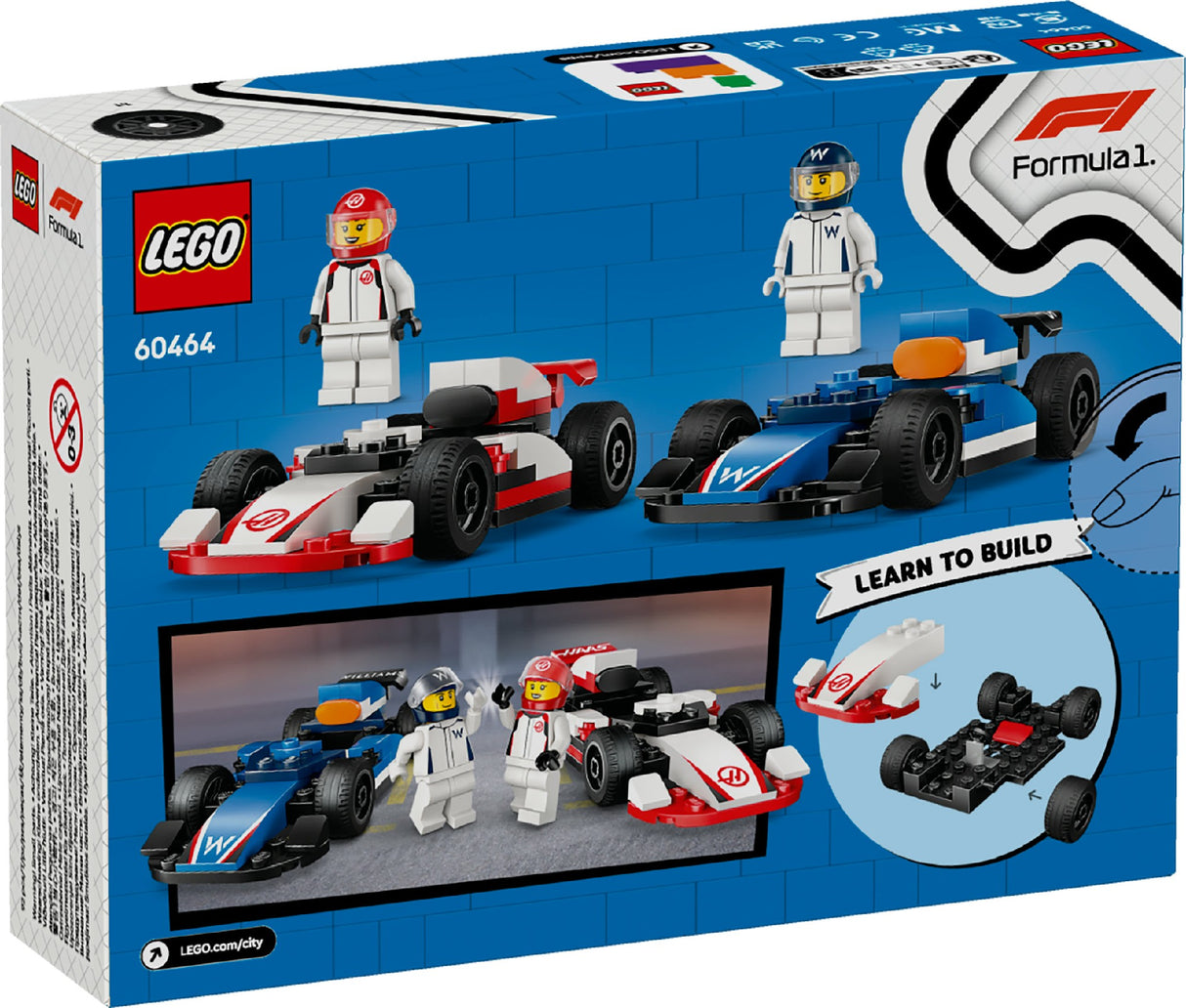 LEGO CITY F1 WILLIAMS RACING & HAAS F1 RACE CARS 60464 AGE: 4+