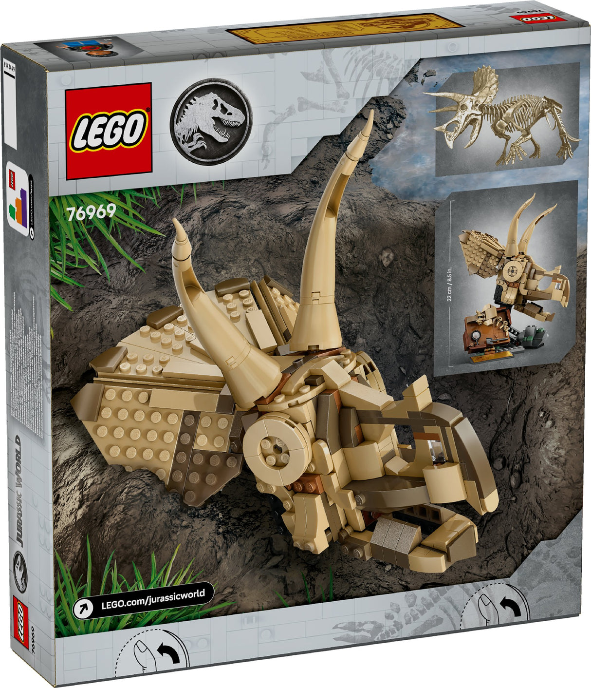 LEGO JURASSIC WORLD DINOSAUR FOSSILS: TRICERATOPS SKULL 76969 AGE: 9+