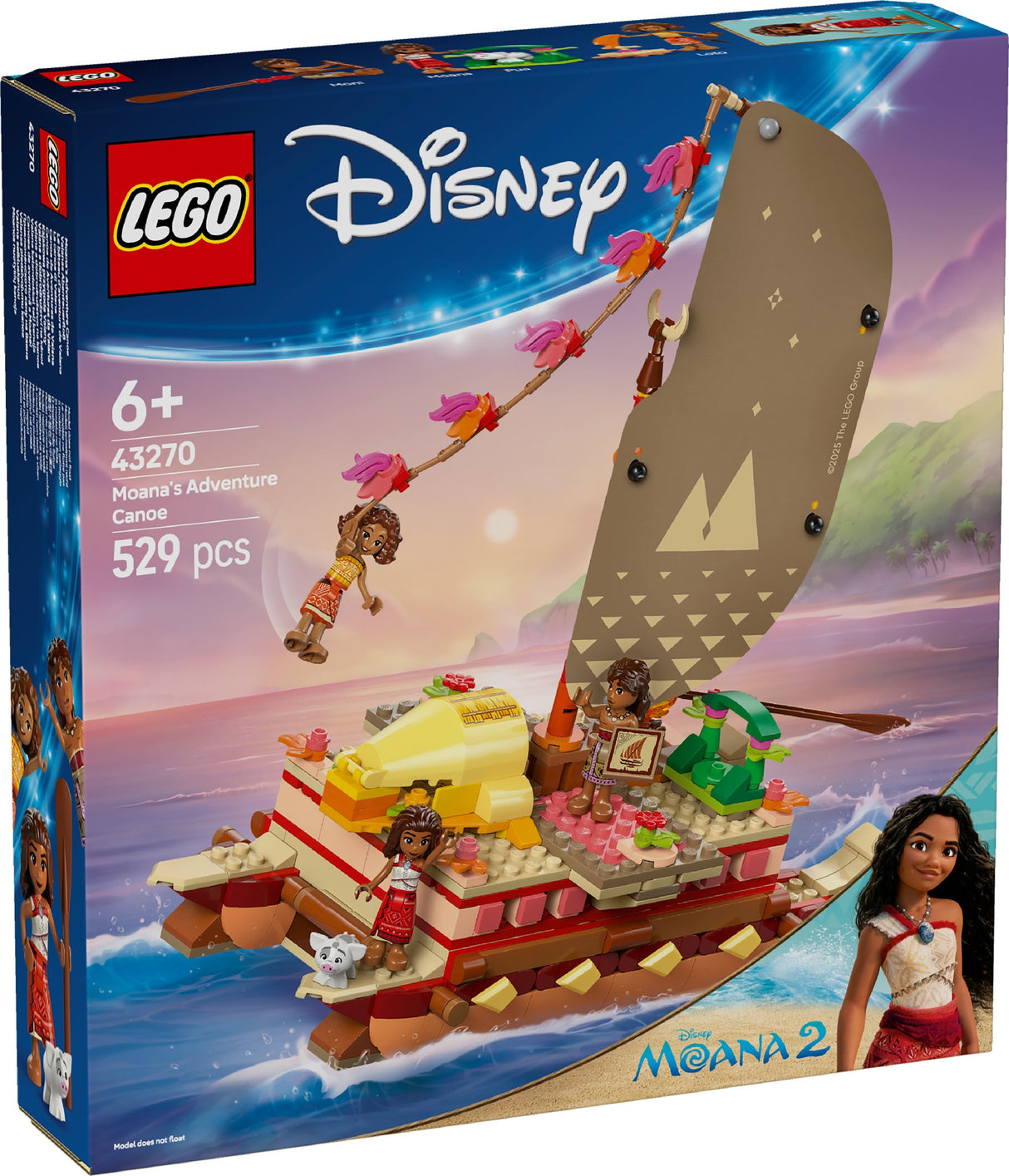 LEGO DISNEY MOANA'S ADVENTURE CANOE 43270 AGE: 6+