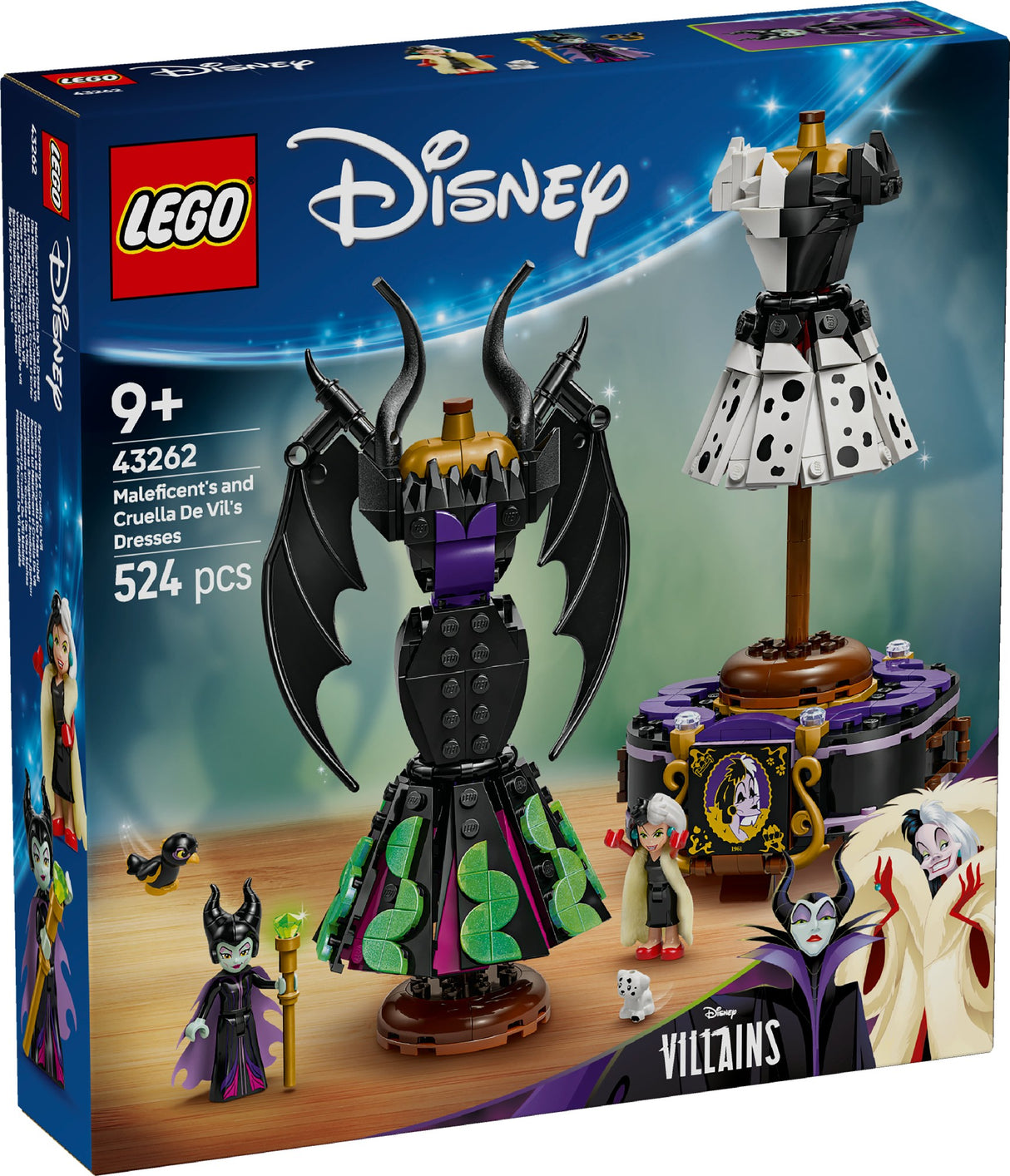 LEGO DISNEY MALEFICENT'S AND CRUELLA DE VIL'S DRESSES 43262 AGE: 9+