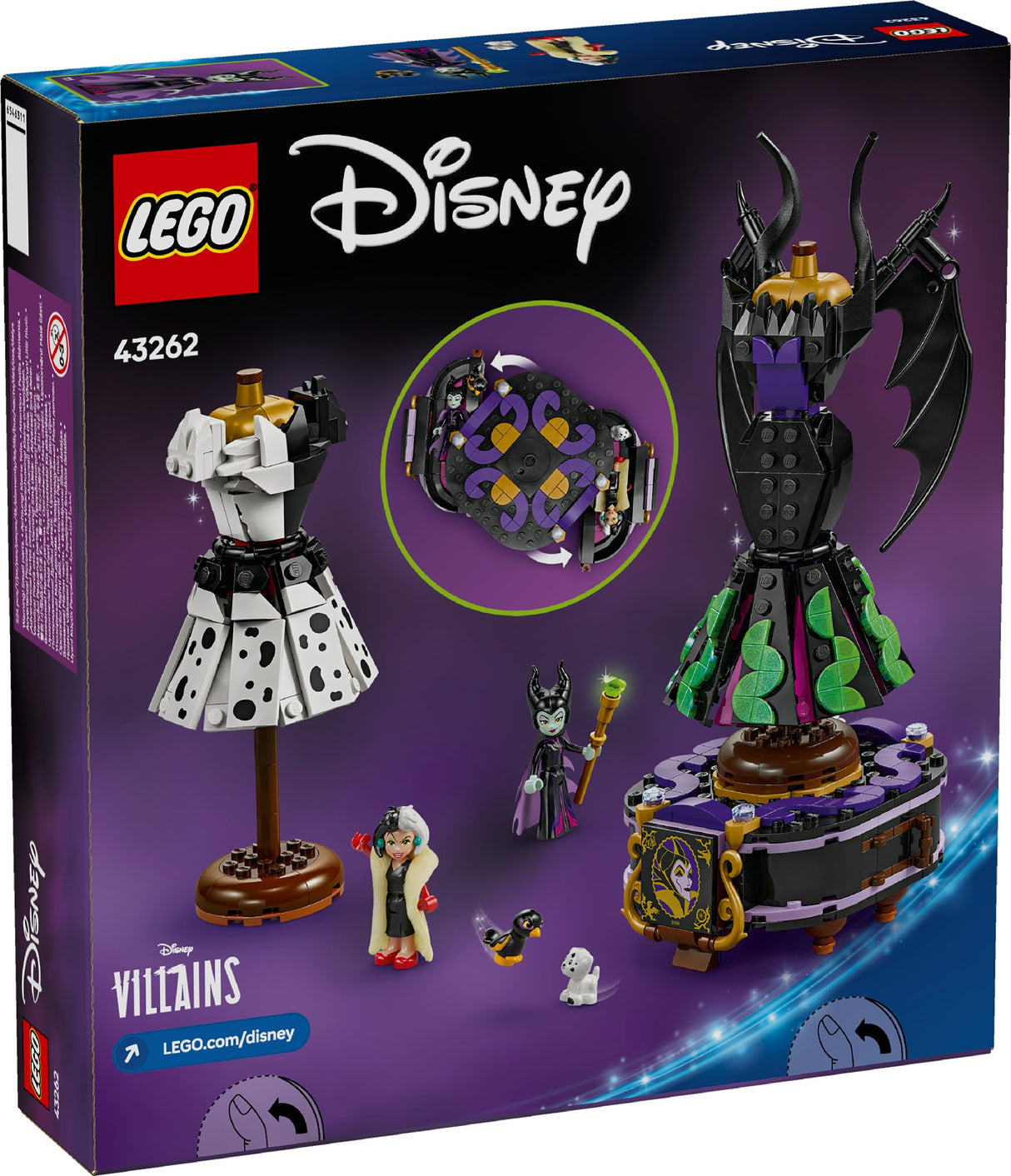 LEGO DISNEY MALEFICENT'S AND CRUELLA DE VIL'S DRESSES 43262 AGE: 9+