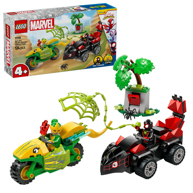 LEGO MARVEL SPIN AND ELECTRO DINOSAUR VEHICLE CHASE 11198 AGE: 4+