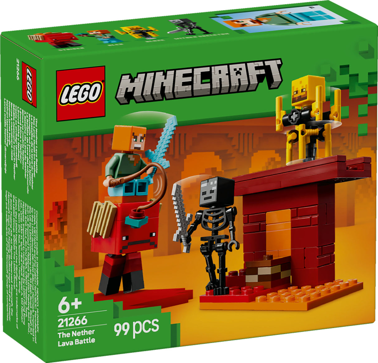 LEGO MINECRAFT THE NETHER LAVA BATTLE 21266 AGE: 6+