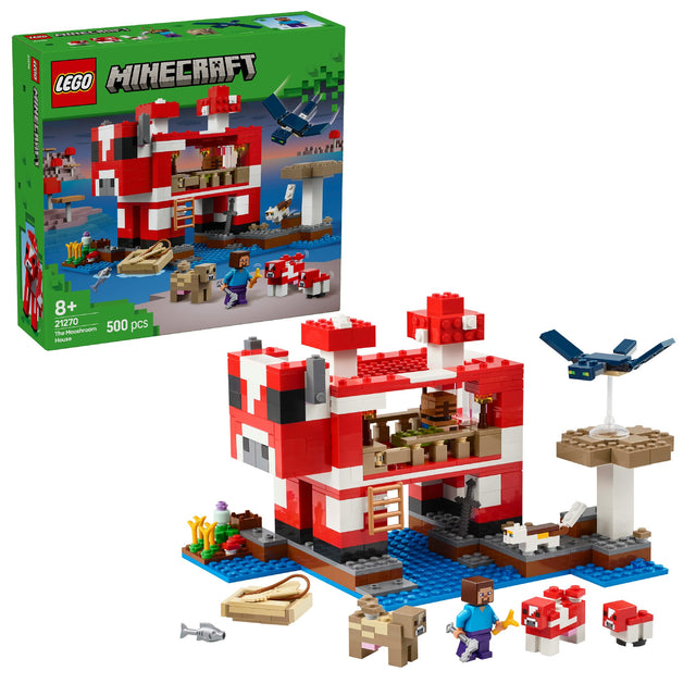 LEGO MINECRAFT THE MOOSHROOM HOUSE 21270 AGE: 8+