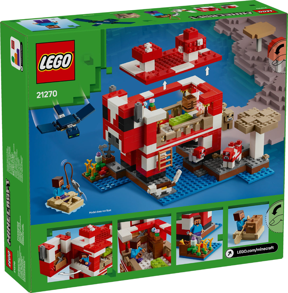 LEGO MINECRAFT THE MOOSHROOM HOUSE 21270 AGE: 8+