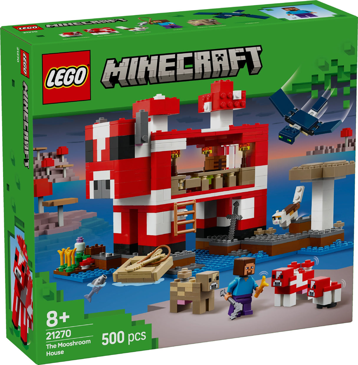 LEGO MINECRAFT THE MOOSHROOM HOUSE 21270 AGE: 8+