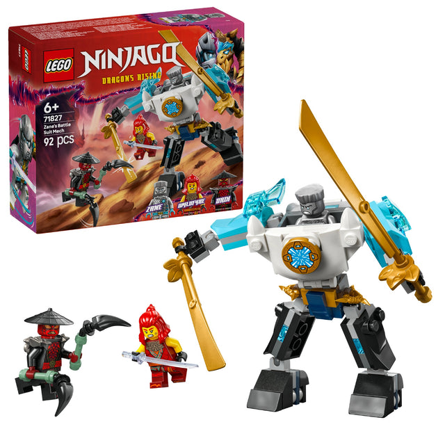 LEGO NINJAGO ZANE'S BATTLE SUIT MECH 71827 AGE: 6+