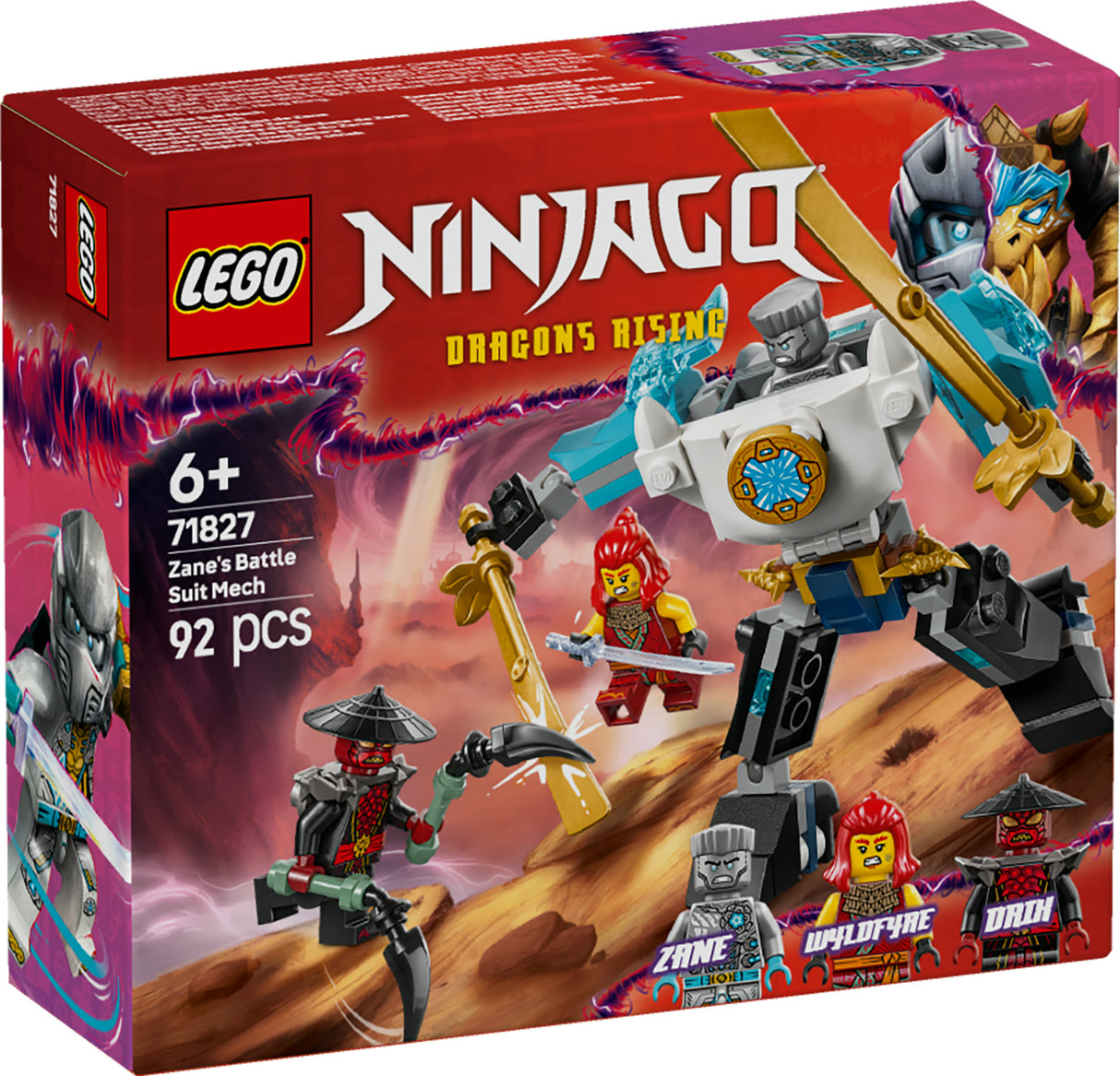 LEGO NINJAGO ZANE'S BATTLE SUIT MECH 71827 AGE: 6+