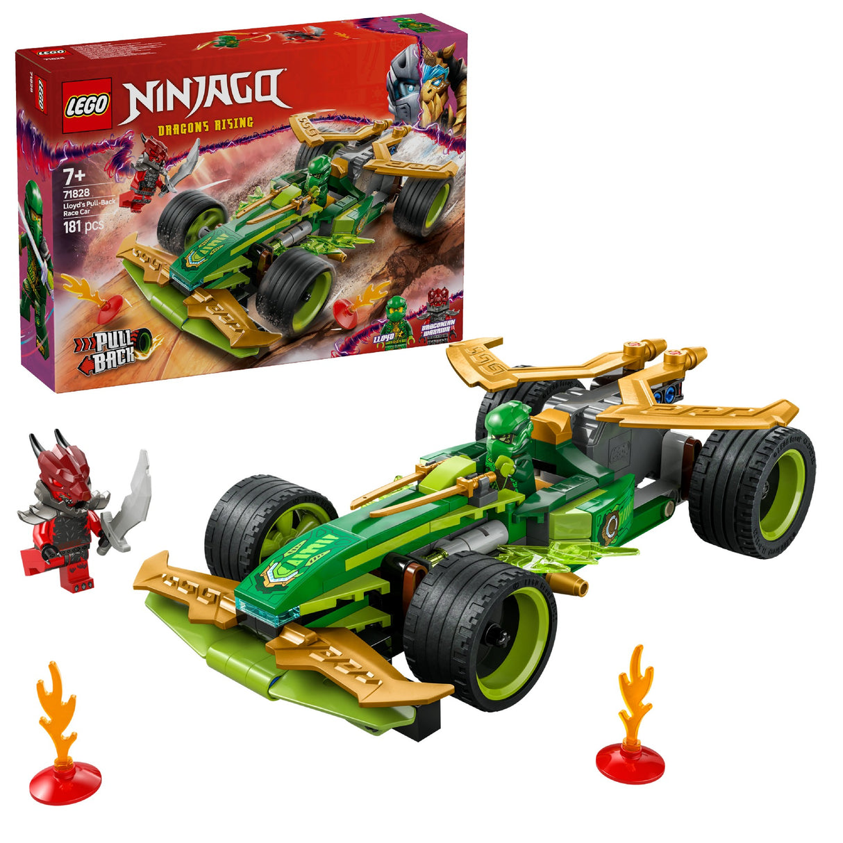 LEGO NINJAGO LLOYD'S PULL-BACK RACE CAR 71828 AGE: 7+