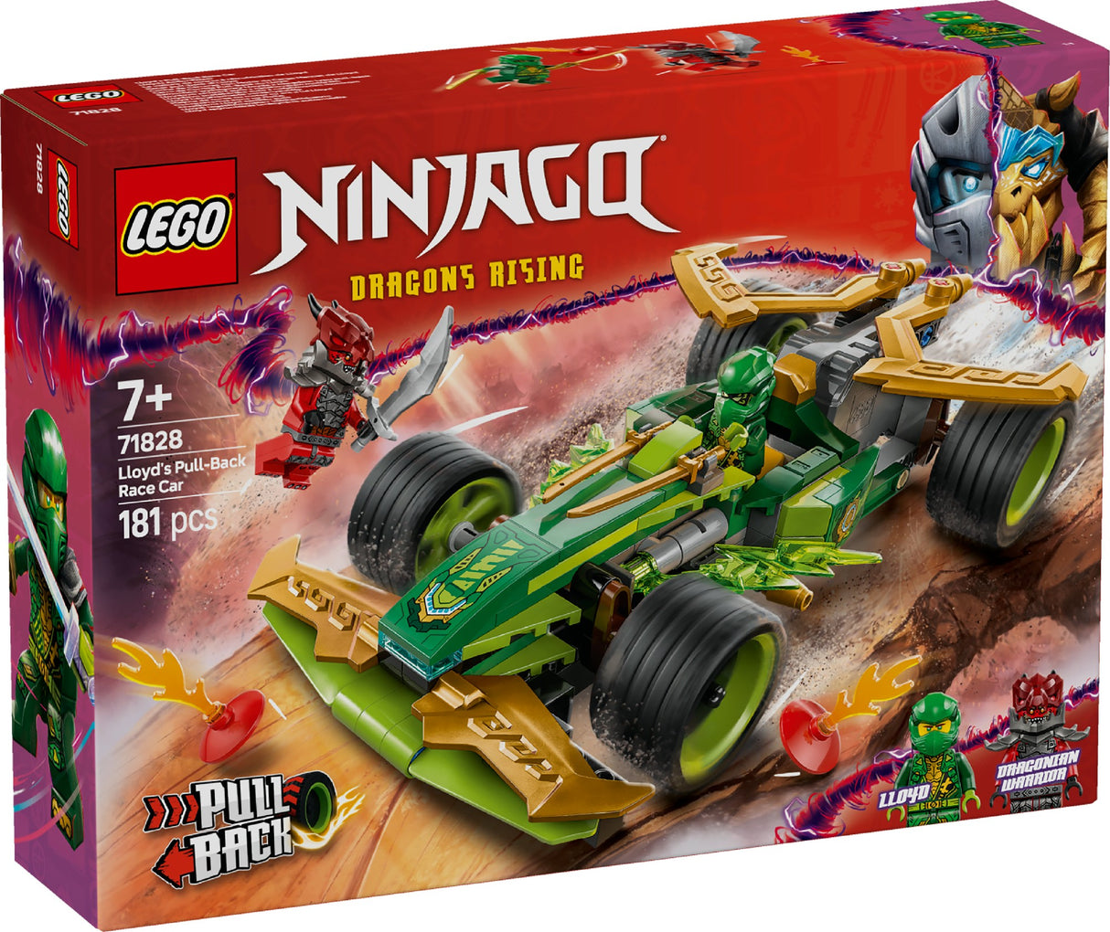 LEGO NINJAGO LLOYD'S PULL-BACK RACE CAR 71828 AGE: 7+