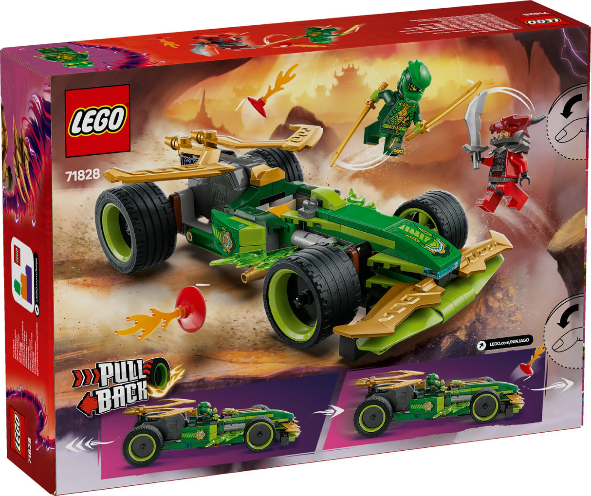 LEGO NINJAGO LLOYD'S PULL-BACK RACE CAR 71828 AGE: 7+