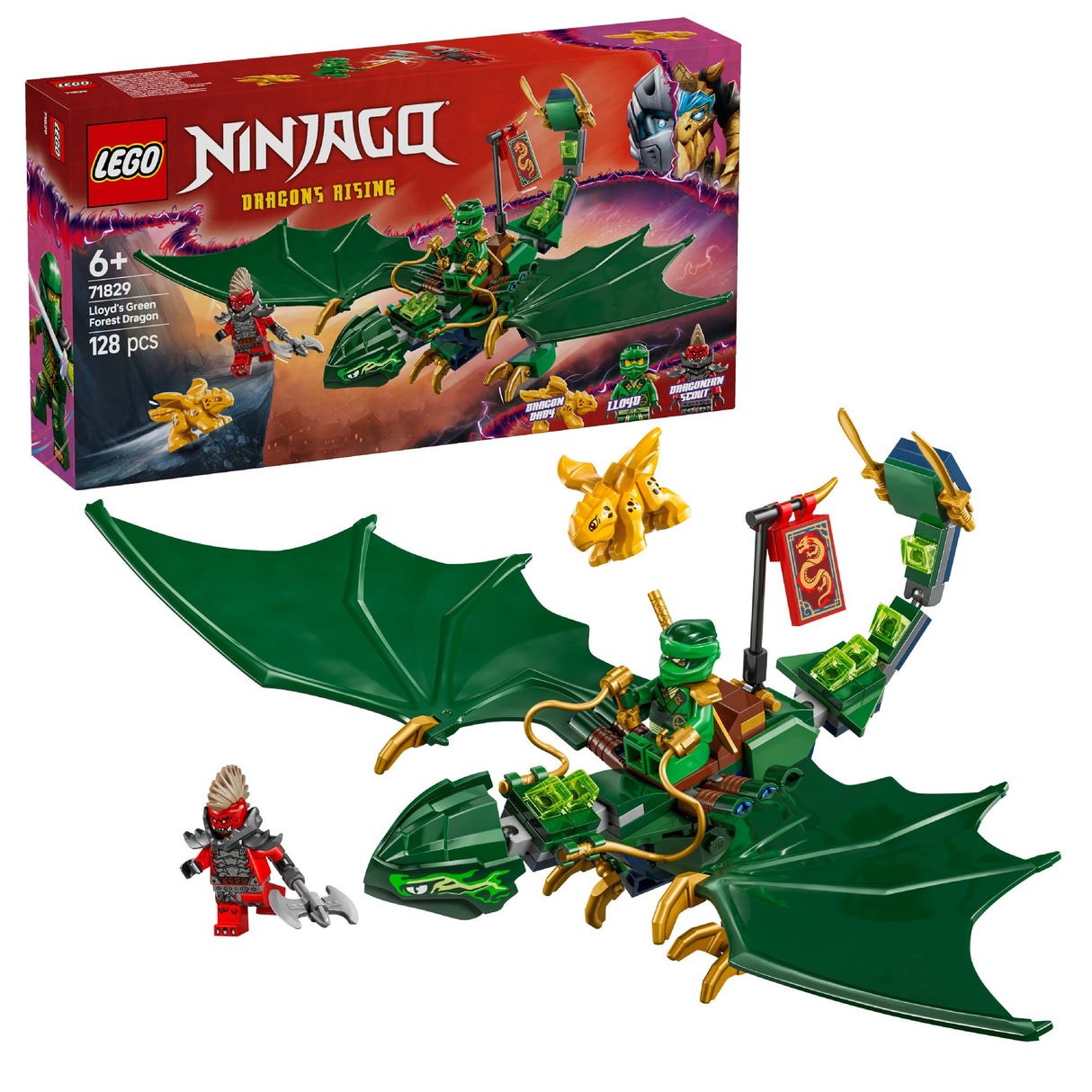 LEGO NINJAGO LLOYD'S GREEN FOREST DRAGON 71829 AGE: 6+