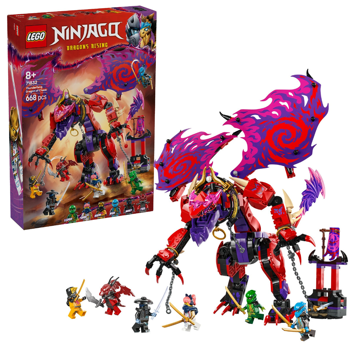 LEGO NINJAGO THUNDERFANG DRAGON OF CHAOS 71832 AGE: 8+