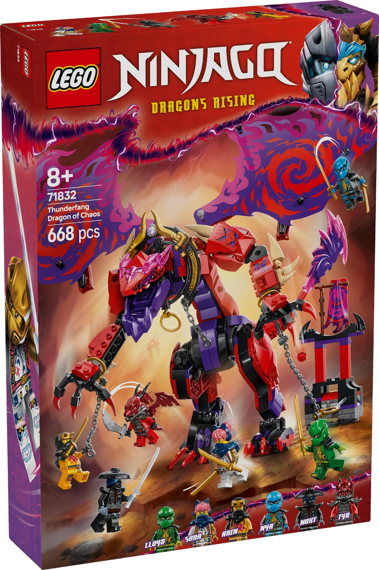 LEGO NINJAGO THUNDERFANG DRAGON OF CHAOS 71832 AGE: 8+