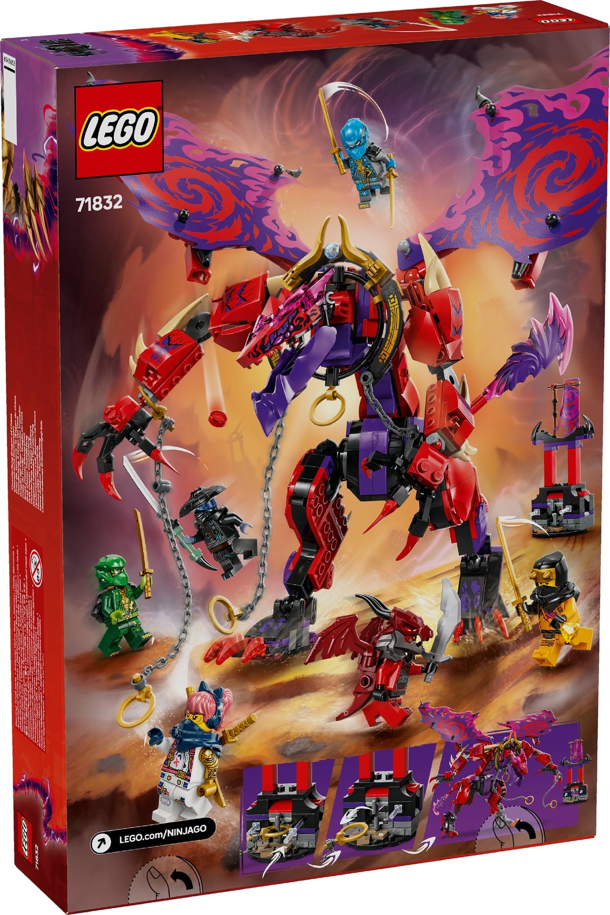 LEGO NINJAGO THUNDERFANG DRAGON OF CHAOS 71832 AGE: 8+