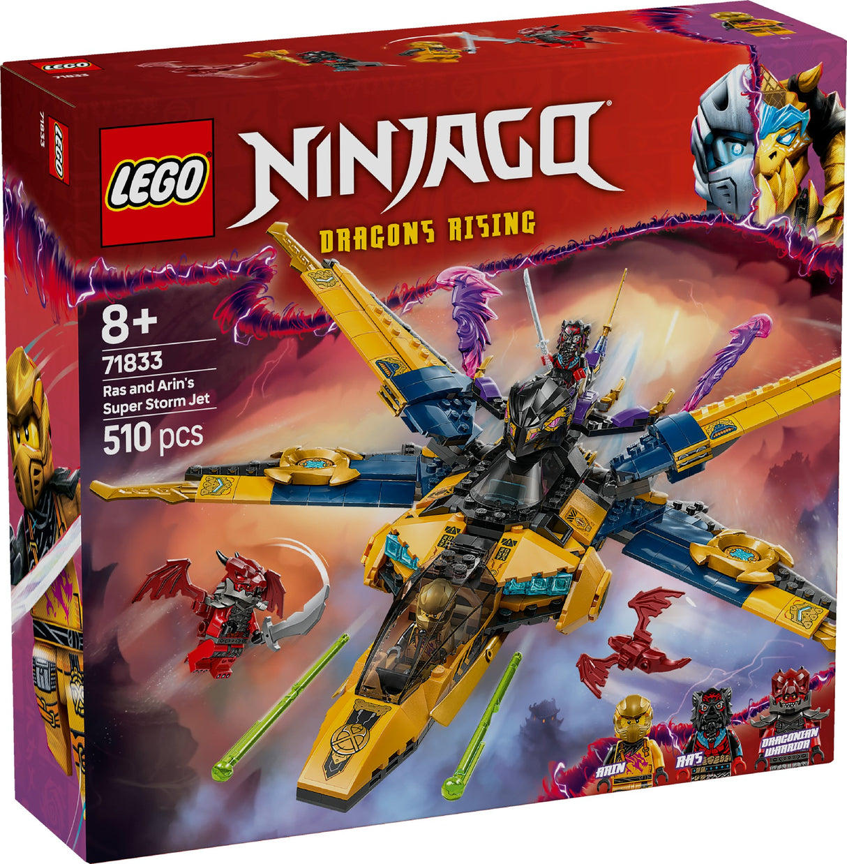 LEGO NINJAGO RAS AND ARIN'S SUPER STORM JET 71833 AGE: 8+