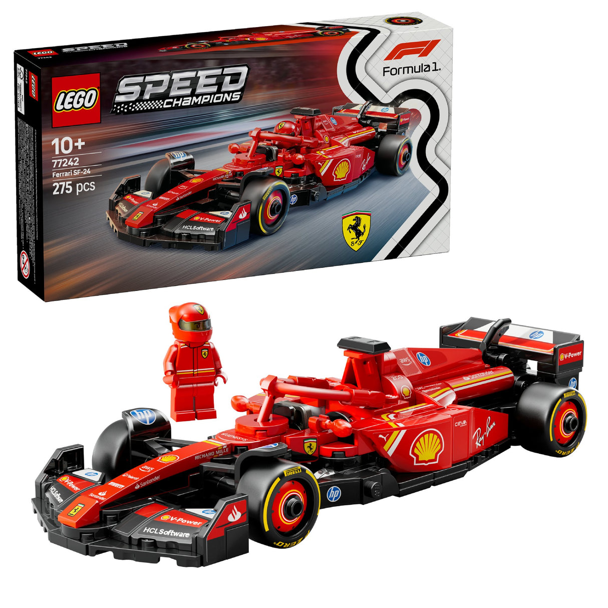 LEGO SPEED CHAMPIONS FERRARI SF-24 F1 RACE CAR 77242 AGE: 10+