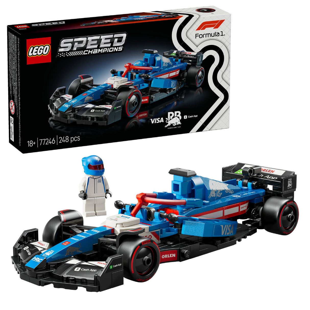 LEGO SPEED CHAMPIONS VISA CASH APP RB VCARB 01 F1 RACE CAR 77246 AGE: 10+