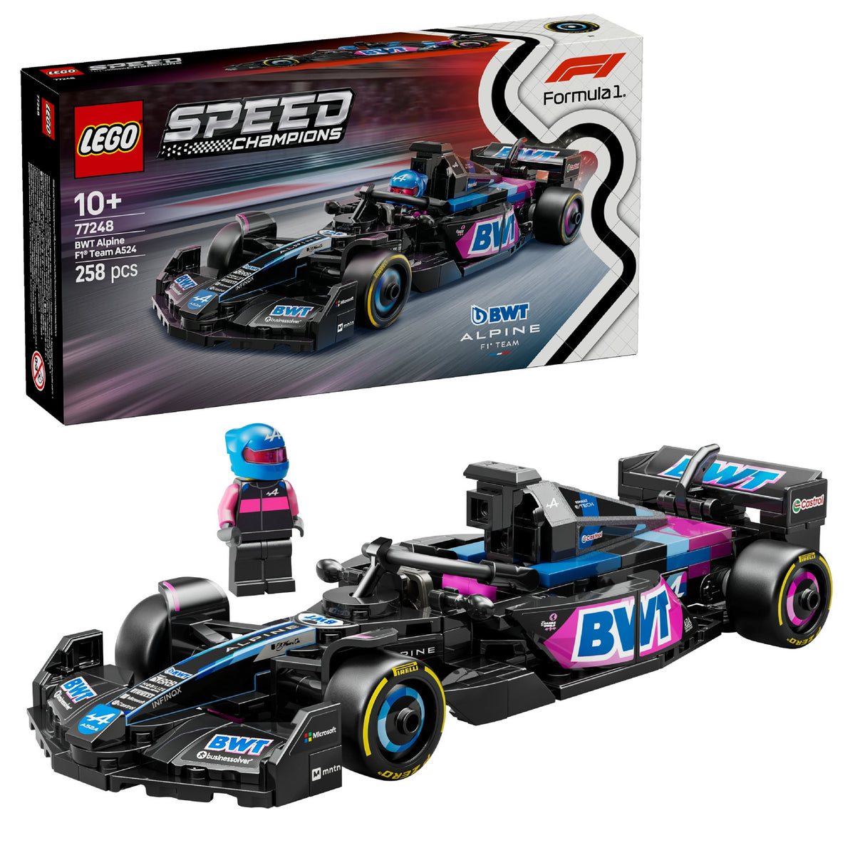 LEGO SPEED CHAMPIONS BWT ALPINE F1 TEAM A524 RACE CAR 77248 AGE: 10+