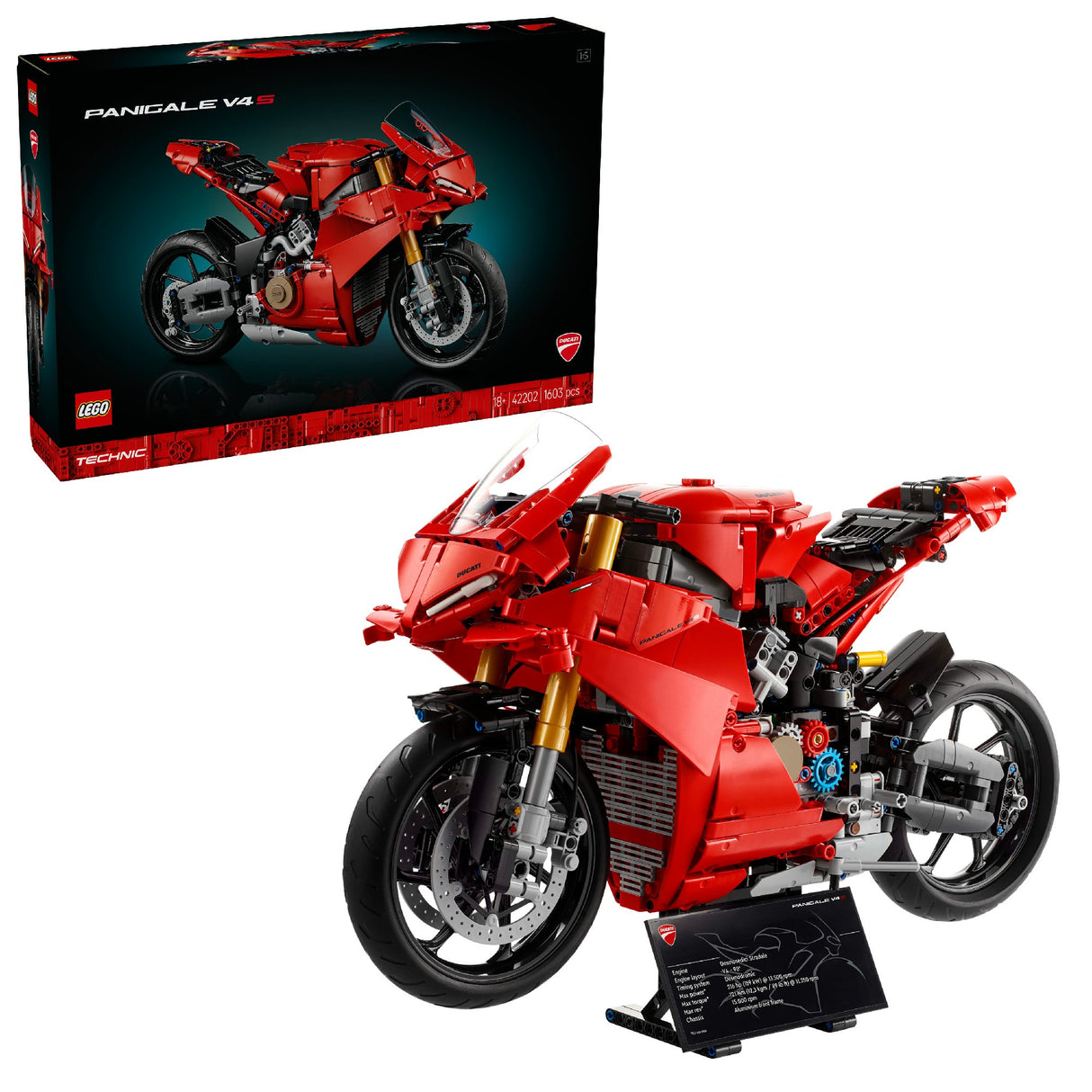 LEGO TECHNIC DUCATI PANIGALE V4 S MOTORCYCLE 42202 AGE: 18+