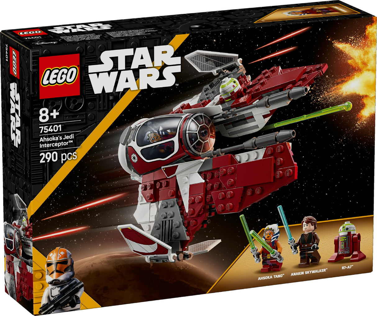 LEGO STAR WARS AHSOKA'S JEDI INTERCEPTOR 75401 AGE: 8+