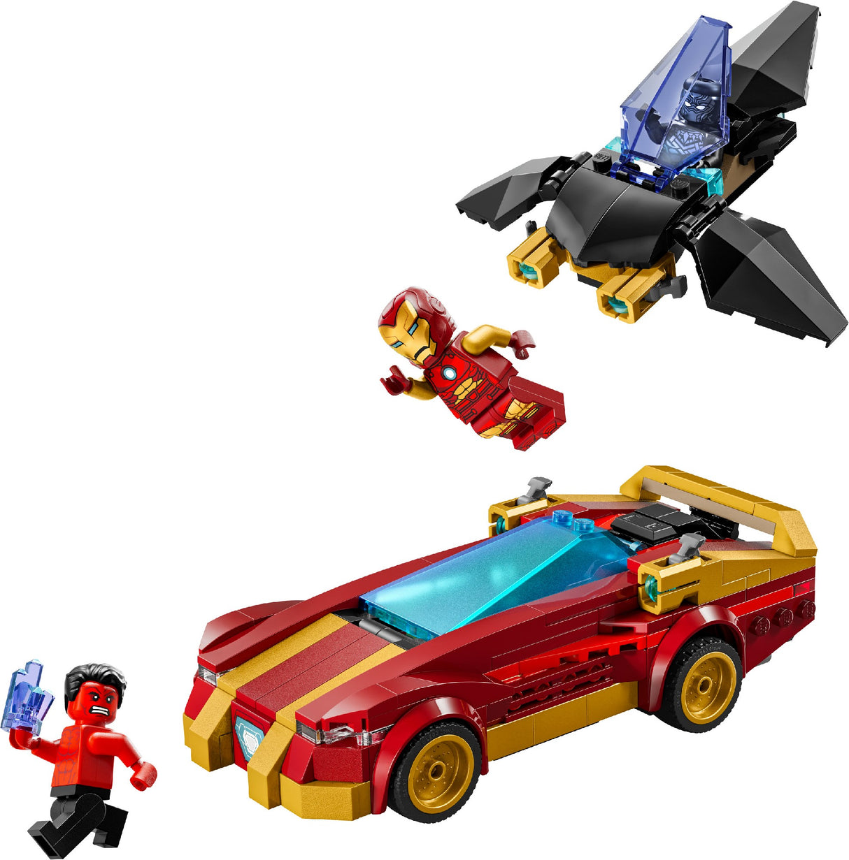 LEGO MARVEL IRON MAN CAR & BLACK PANTHER VS. RED HULK 76310 AGE: 7+