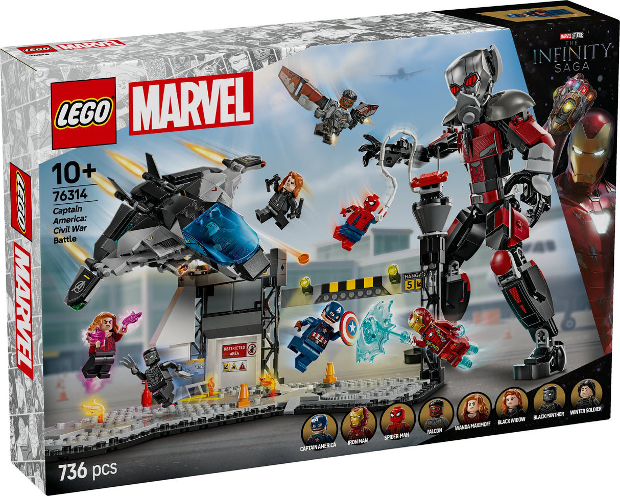 LEGO MARVEL CAPTAIN AMERICA: CIVIL WAR ACTION BATTLE 76314 AGE: 10+