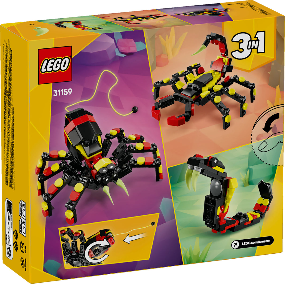 LEGO CREATOR 3-IN-1 WILD ANIMALS: SURPRISING SPIDER 31159 AGE: 7+